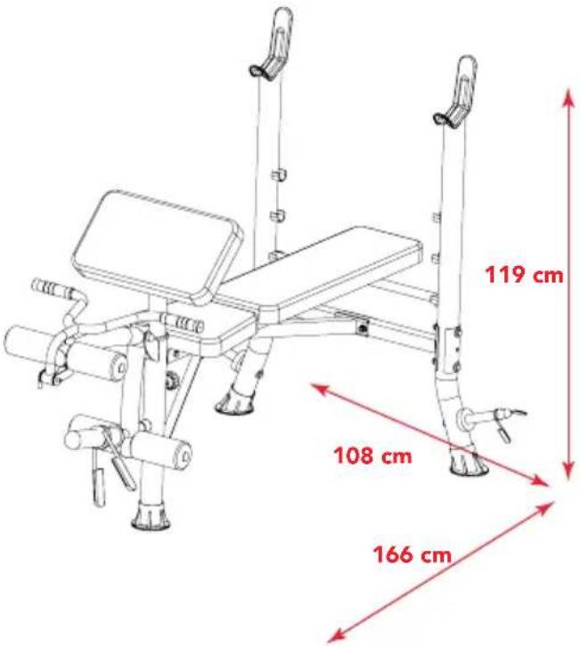 TUNTURI WB40 Compact Width Weight Bench - (Fig. W#1) - 1