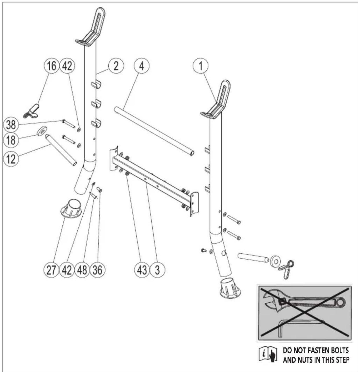 TUNTURI WB40 Compact Width Weight Bench - A #1 - 1