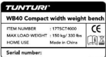 TUNTURI WB40 Compact Width Weight Bench - 1