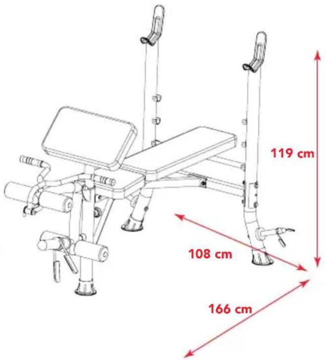 TUNTURI WB40 Compact Width Weight Bench - (Fig. W#1) - 1