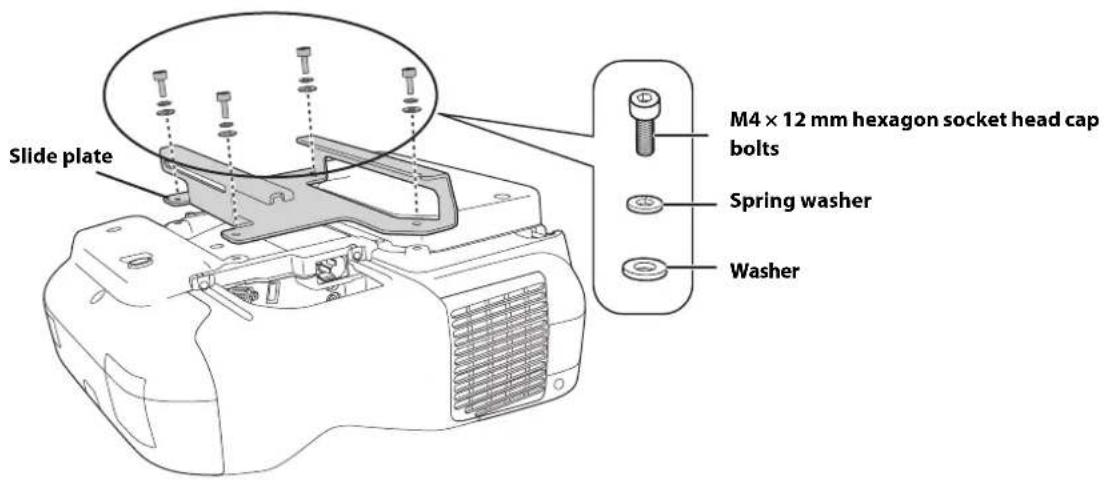 EPSON V12H777020 - Attach the slide plate to the projector. - 1