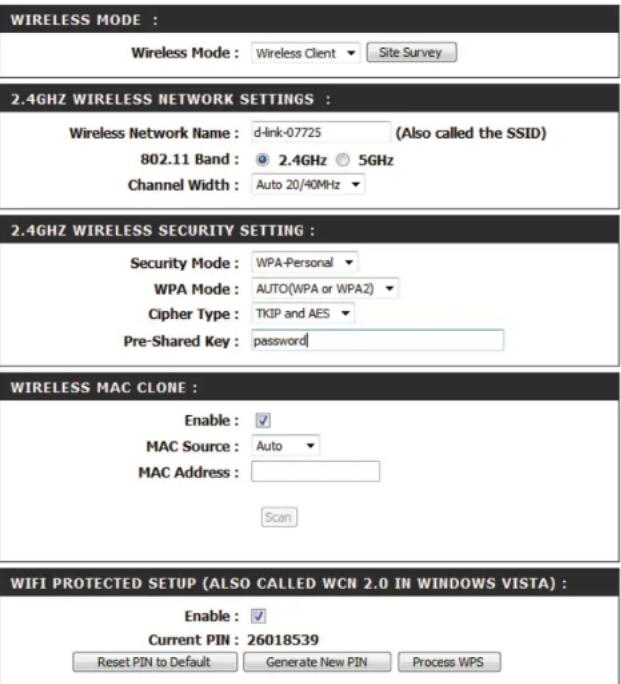 D-LINK DAP1665 - Mode Client sans fil - 1