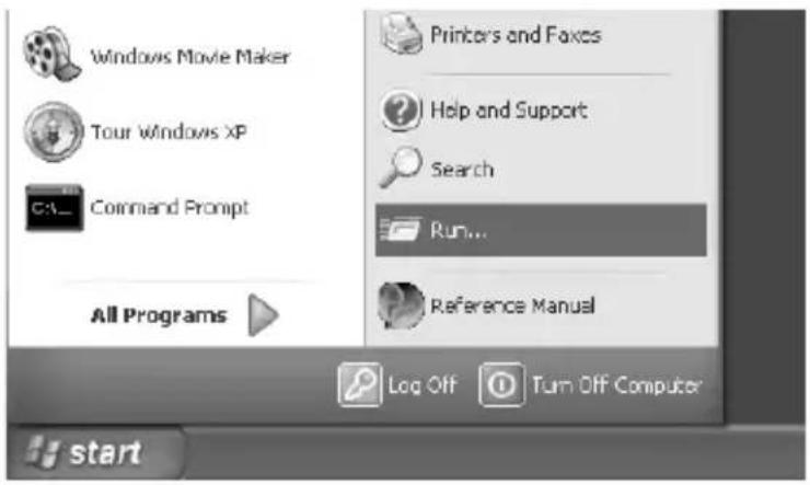 PANASONIC SZCB7 - Dans le menu Démarrer de Windows, cliquez sur "Run". - 1