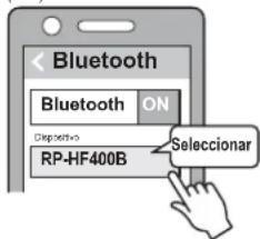 PANASONIC RPHF400B - Seleccione "RP-HF400B" en el menú del dispositivo Bluetooth® - 1