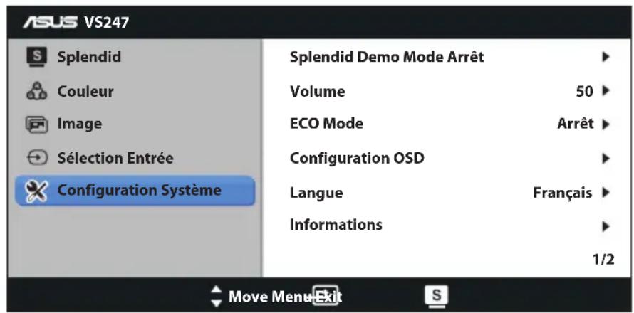 ASUS VS247HV - Configuration Systeme - 1