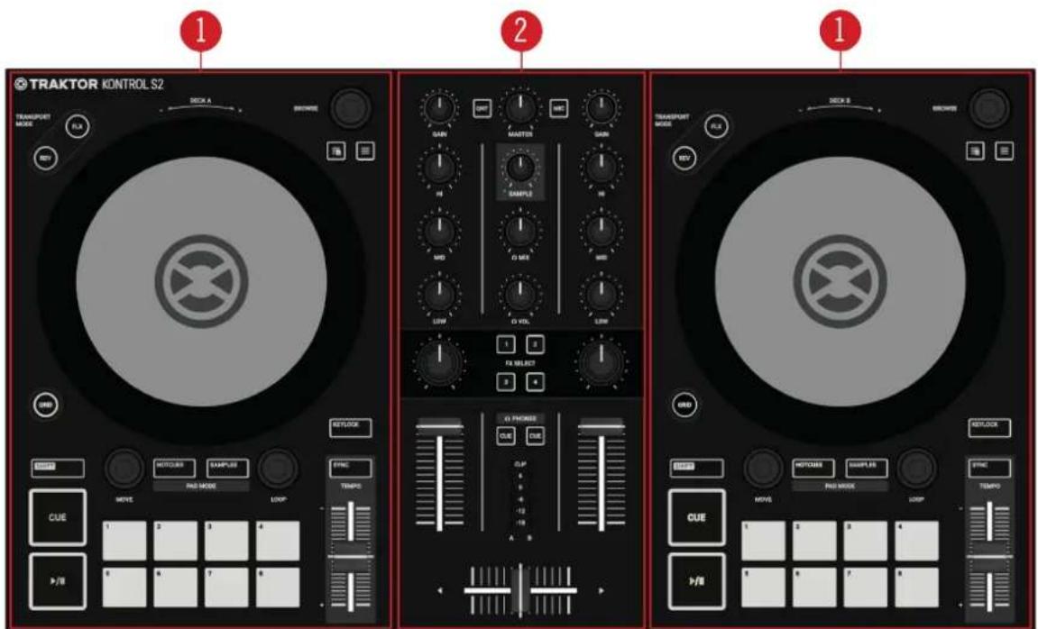 NATIVE INSTRUMENTS Traktor Kontrol S2 MK3 - VUE D'ENSEMBLE DU TRAKTOR KONTROL S2 - 1