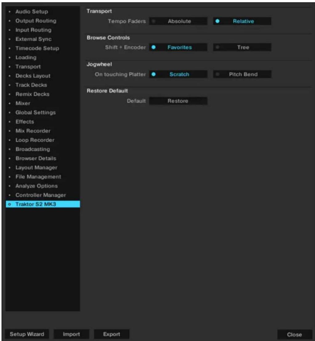 NATIVE INSTRUMENTS Traktor Kontrol S2 MK3 - Preferences – page Traktor S2 MK3 - 1