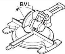 BOSCH GAM 270 MFL Professional - BVL: Dikey gönye açısının (Bevel Angle) belirlenmesi - 1
