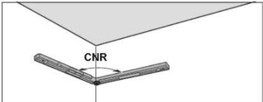 BOSCH GAM 270 MFL Professional - CNR: kampo tarp dviejų plokštumu („Corner Angle“) išsaugojimas - 1