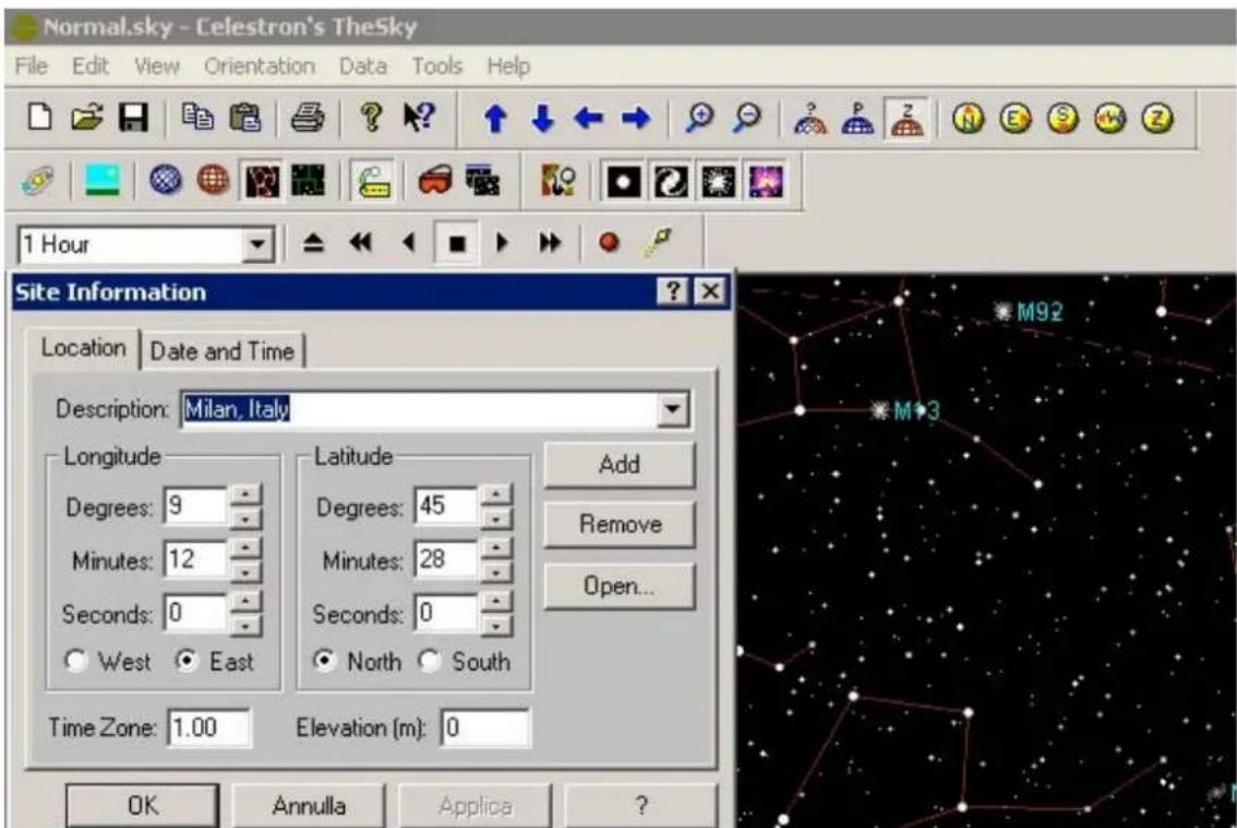 CELESTRON NexStar 4SE - 1) Impostazione del luogo d'osservazione - 1