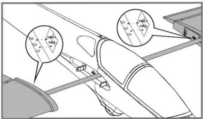 FMS Fox Glider - 主翼安装 - 1