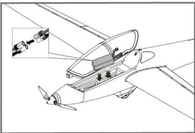 FMS Fox Glider - 电池安装 - 1
