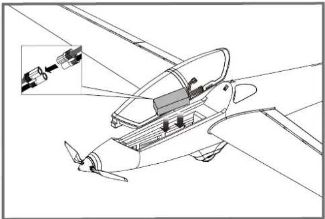FMS Fox Glider - Battery installation - 1