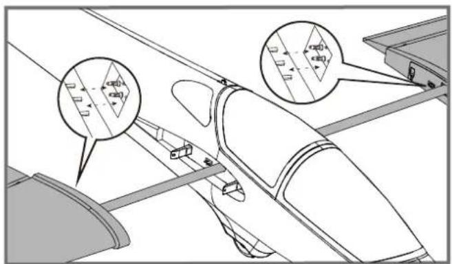 FMS Fox Glider - Main wing installation - 1