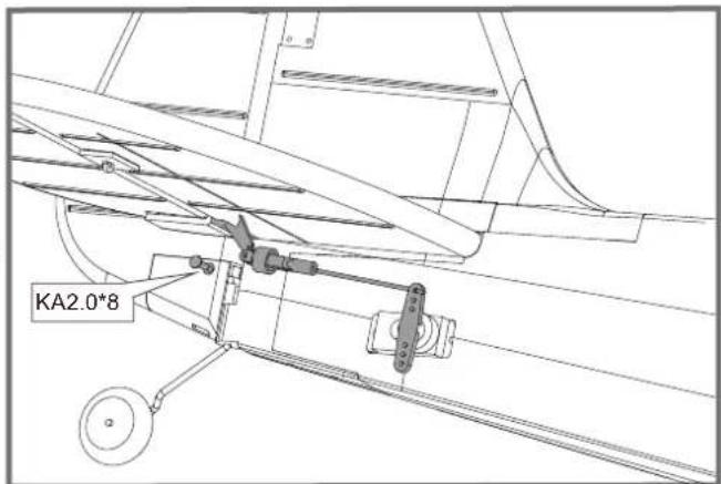 FMS J3 Cub V3 - Linkage rod installation - 1