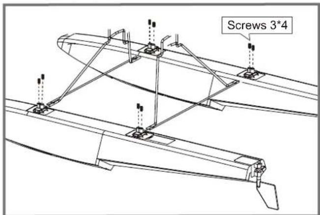 FMS J3 Cub V3 - Montage du jeu de flotteurs - 1