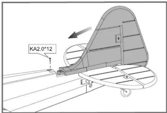 FMS J3 Cub V3 - Montage des Seitenleitwerks - 1