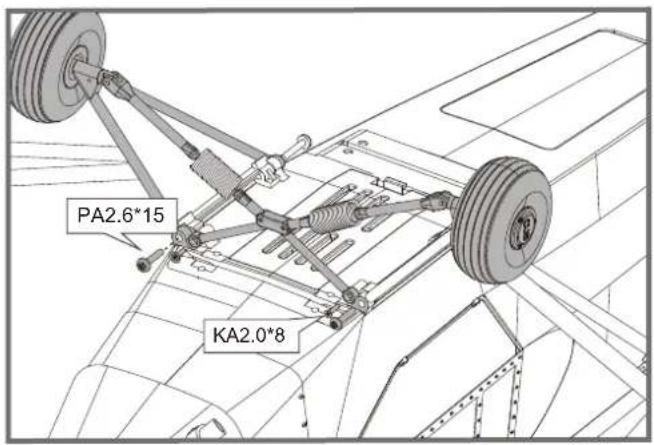 FMS J3 Cub V3 - Landing gear set installation - 1