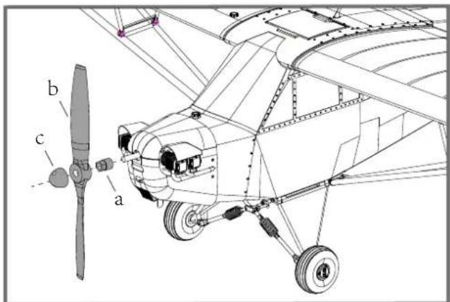 FMS J3 Cub V3 - Propeller installation - 1