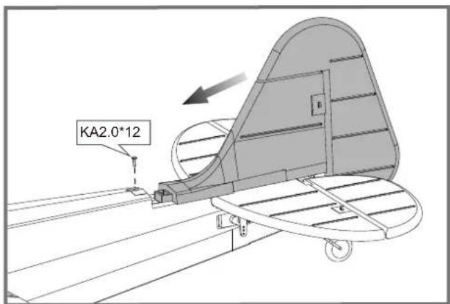 FMS J3 Cub V3 - Vertical stabilizer installation - 1