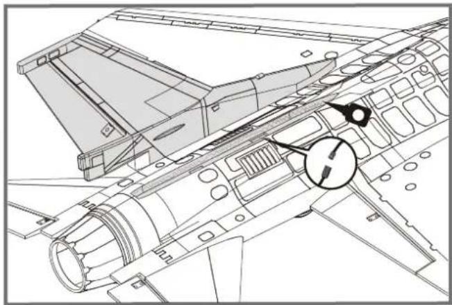 FMS F16C Fighting Falcon - Vertical Stabilizer Installation - 2
