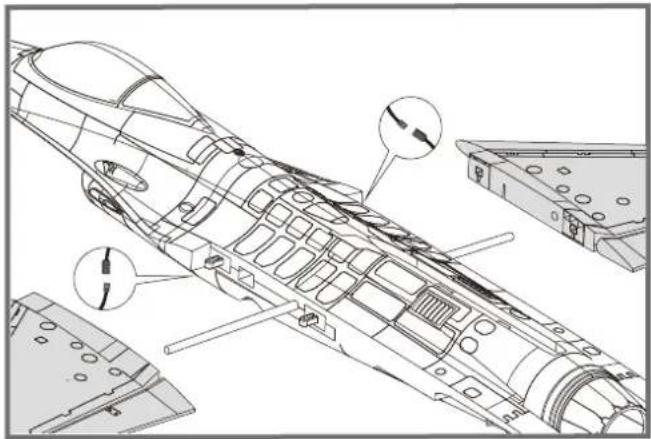 FMS F16C Fighting Falcon - Installation des ailes - 1