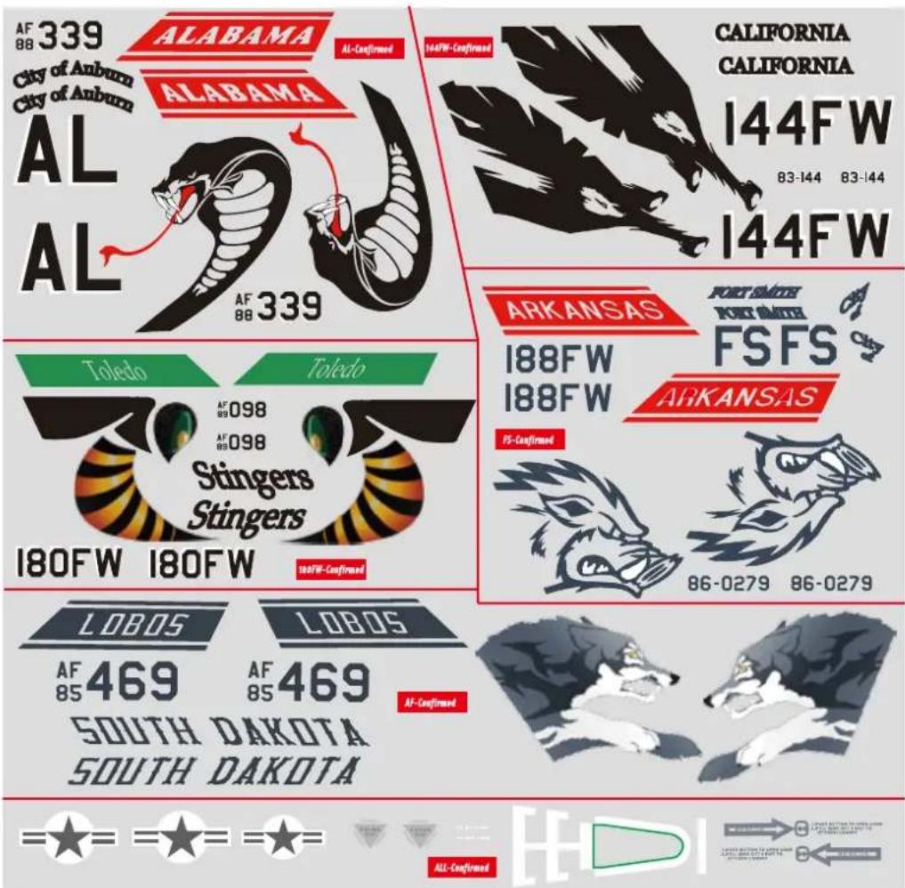 FMS F16C Fighting Falcon - Instruction de pose des décalcomanies - 1