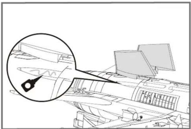 FMS F16C Fighting Falcon - Montage des quilles ventrales - 2