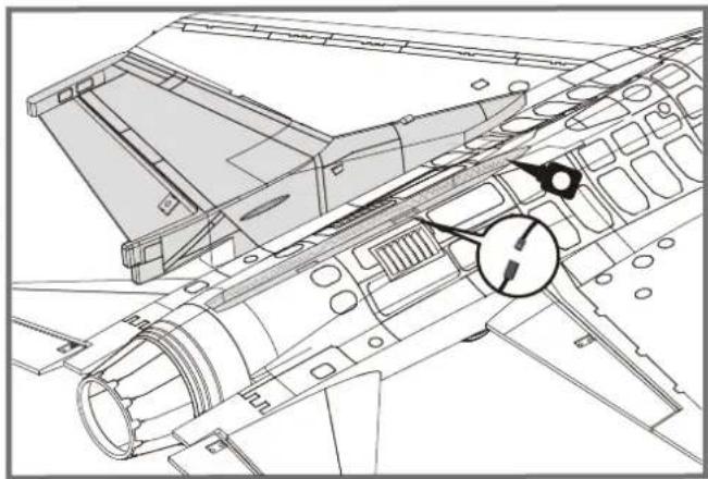 FMS F16C Fighting Falcon - Montage des Seitenruders - 2