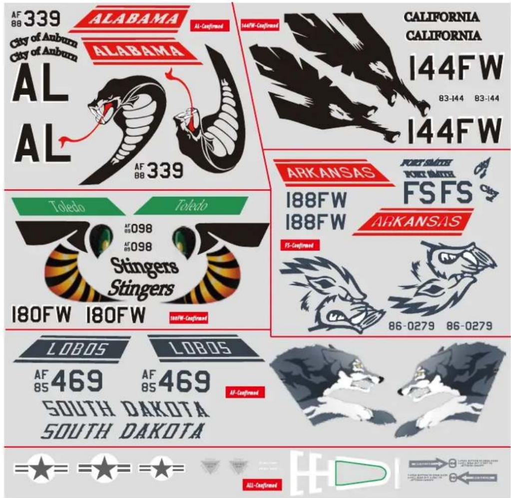 FMS F16C Fighting Falcon - Dekorbogen - 1