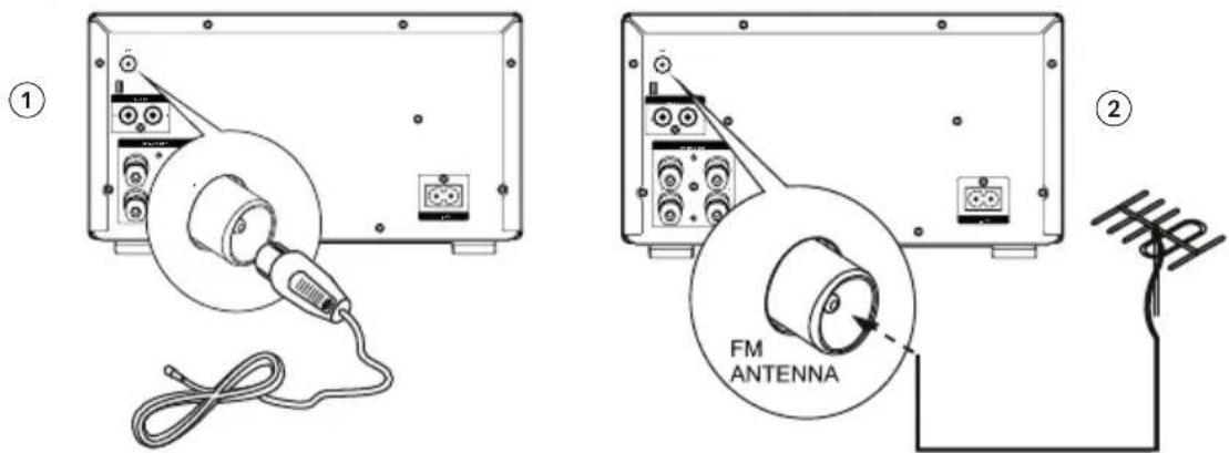 Krüger&Matz KM 1598 - Podłączanie anteny FM - 1