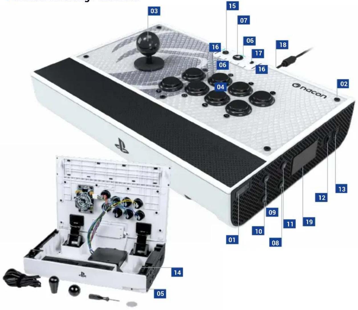 Nacon Daija arcade stick - I Descrizione degli elementi - 1