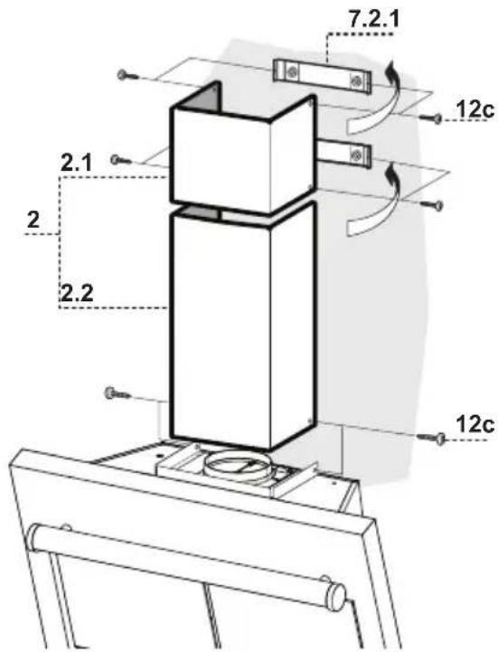 DE DIETRICH DHD498XE1 - Unterer Kaminteil - 2