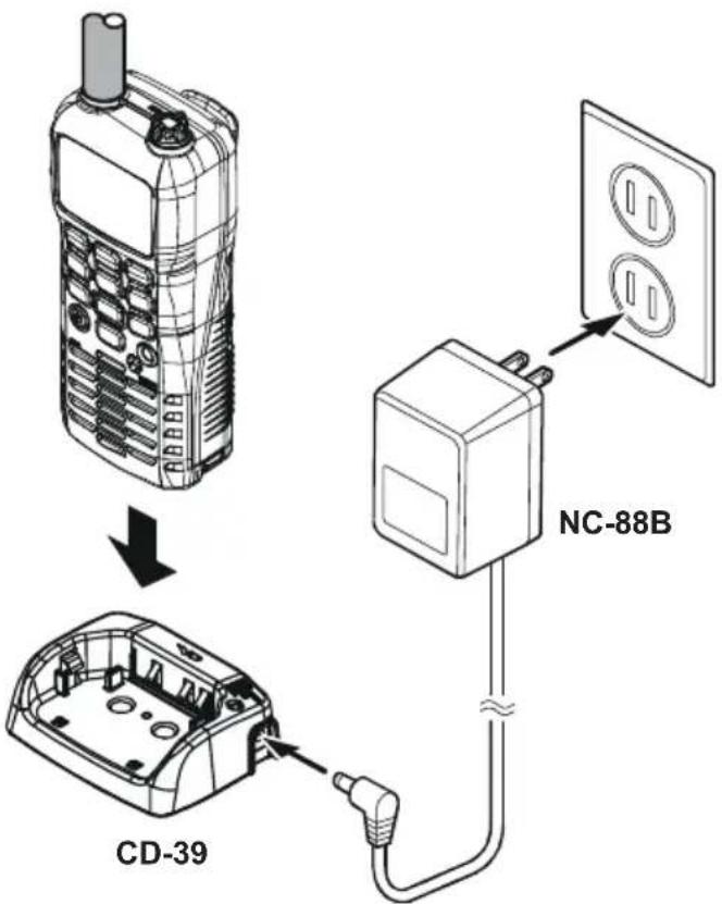 Standard Horizon HX750S - CHARGEMENT DE LA BATTERIE - 1