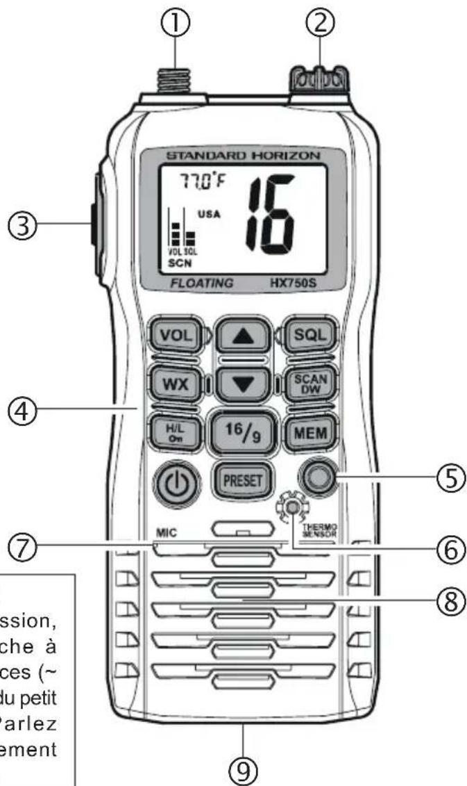 Standard Horizon HX750S - REMARQUE - 1