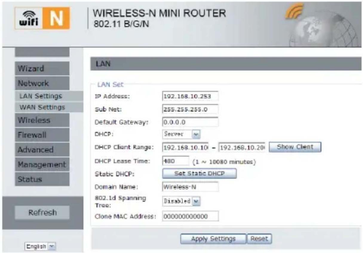 Envivo ENV1266 - Parametres LAN - 1