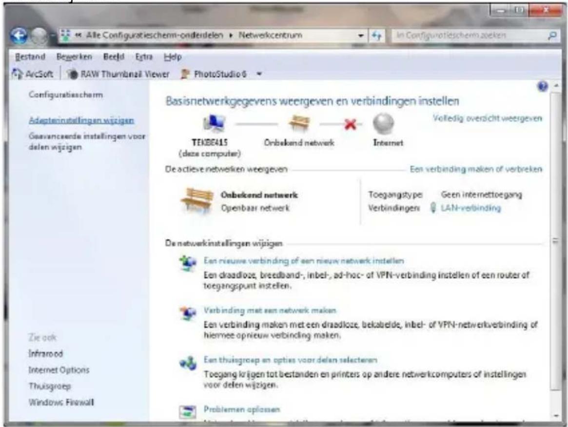 Envivo ENV1266 - Dubbelklik op 'Netwerkcentrum'. Het volgende scherm zal verschijnen: - 1