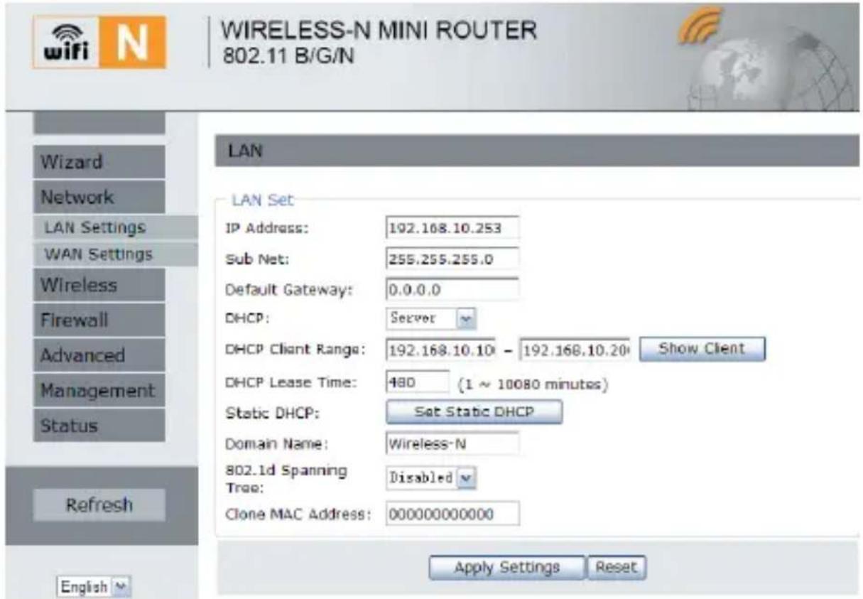 Envivo ENV1266 - LAN INSTELLINGEN - 1