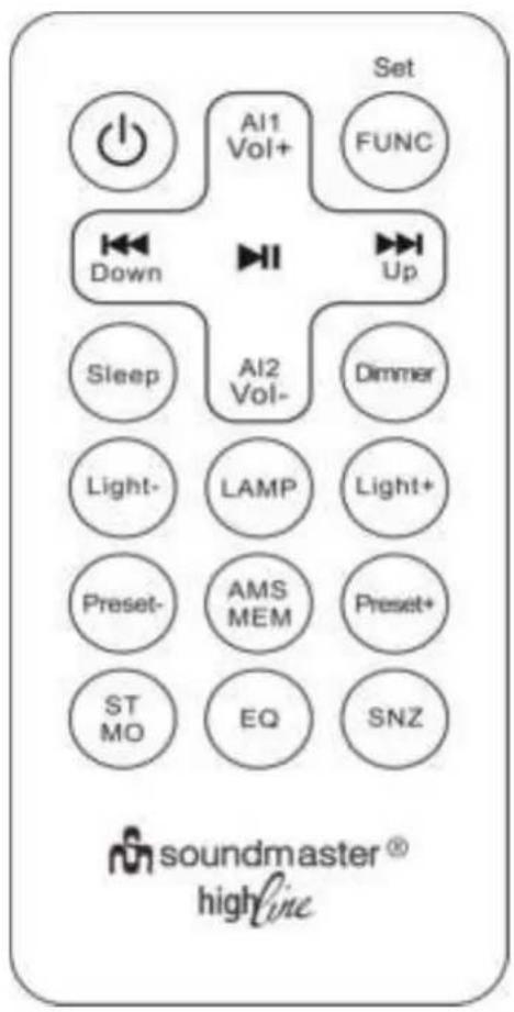 Soundmaster BT1308SI - Fjernkontrolltaster - 1