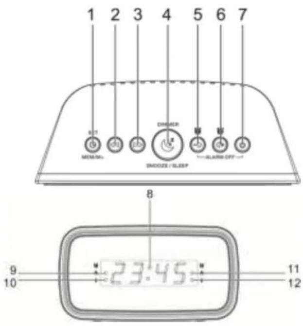 Soundmaster UR106WE - Emplacement des commandes - 1