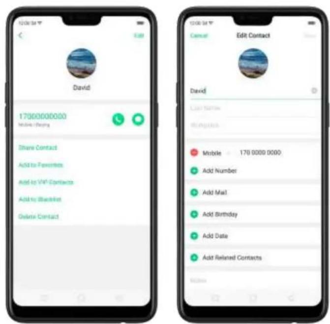 OPPO A3 - Modifier et supprimer un contact - 2