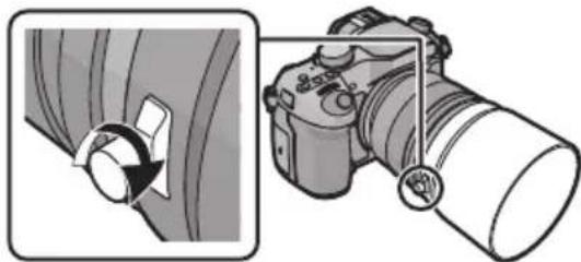 PANASONIC Leica DG Nocticron 42.5mm f1.2 ASPH. - Inserire il paraluce finché non si arresta. - 2