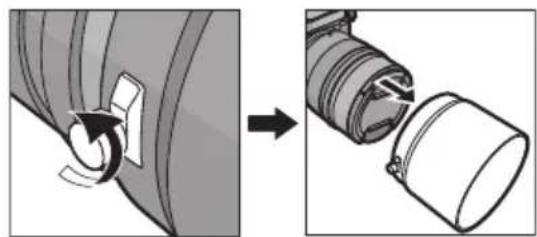PANASONIC Leica DG Nocticron 42.5mm f1.2 ASPH. - ■ Rangement temporaire du parasoleil - 1
