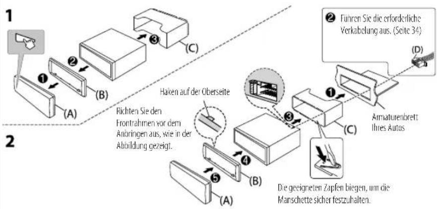 JVC KDDB902BT - Einbau der Einheit (Einbau im Armaturenbrett) - 1