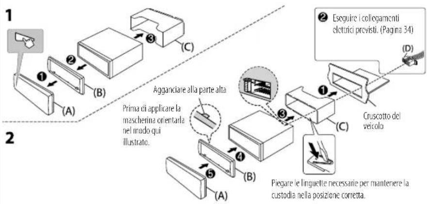 JVC KDDB902BT - Installazione dell'apparecchio (nel cruscotto) - 1