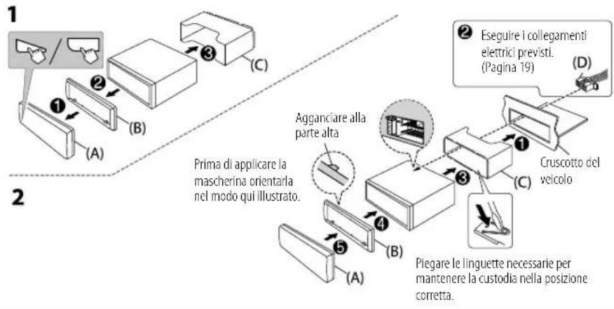 JVC KDT402 - Installazione dell'apparecchio (nel cruscotto) - 1