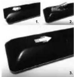 TOSHIBA 43L3863 - Sæt batterierne i fjernbetjeningen - 1