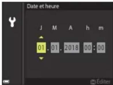 NIKON CoolPix P1000 - Saisissez la date et l'heure actuelles et appuyez sur OK. - 1