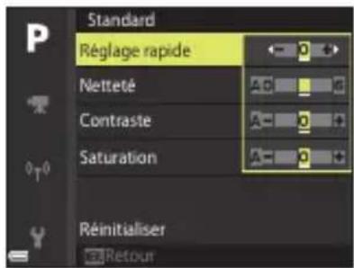 NIKON CoolPix P1000 - Personnalisation des réglages existants de la fonction Picture Control du COOLPIX: réglage rapide et réglage manuel - 2