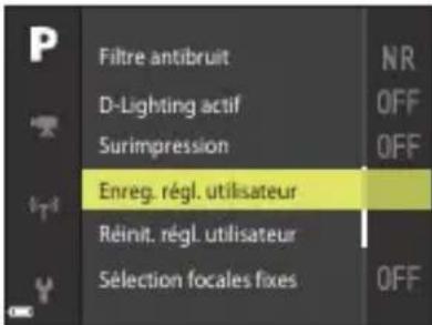 NIKON CoolPix P1000 - Utilisez les touches  du selectiveur multidirectionnel pour selectionner Enreg. regl. utiliser, puis appuyez sur OK. - 1